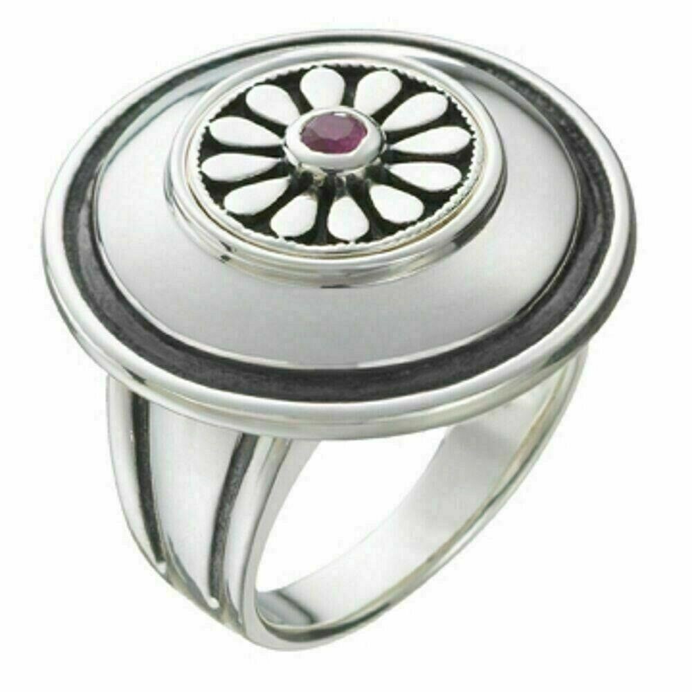 Kameleon KR027 Sterling Silver Size 7 Dome Ring with Antiquing Ring Only New